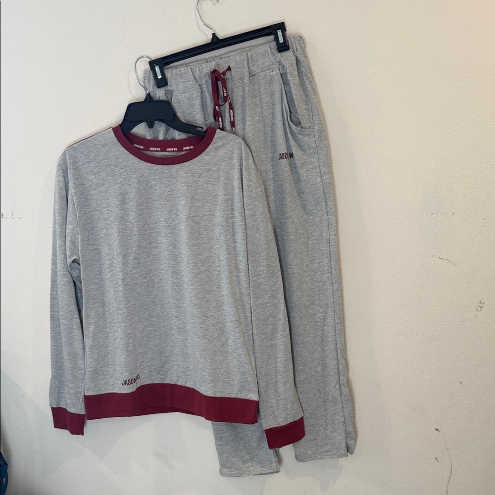 Jason Wu Gray Pajama Set with Red Trim